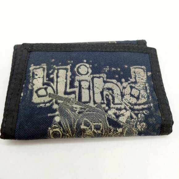 blind Other - Blind Skateboards Reaper Horses Nylon Trifold Wallet Y2K Black Blue Green